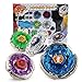 CLeternal Metal Master Fusion Storm Pegasus/Flame Libra/Earth Eagle/ Lightning L-Drago with 4D Launcher Grip Gyro Top Set