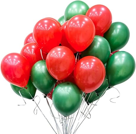 Amazon 約40個 バルーン 風船 パーティー 飾り付け リボンロール ハロウィン バルーン デコレーション ２色選べ 赤とダークグリーン 風船 バルーン おもちゃ