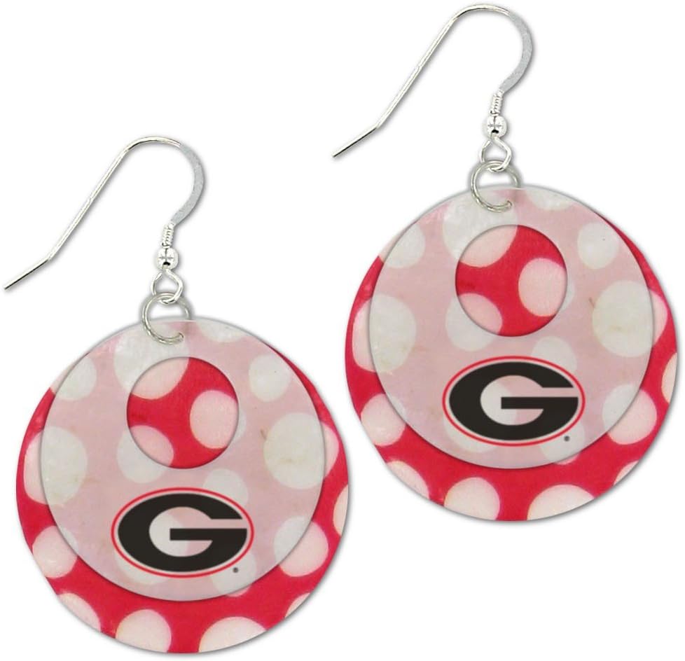 Amazon.com : Georgia Bulldogs Capiz Double Shell Earrings : Sports Fan Earrings : Sports &amp; Outdoors