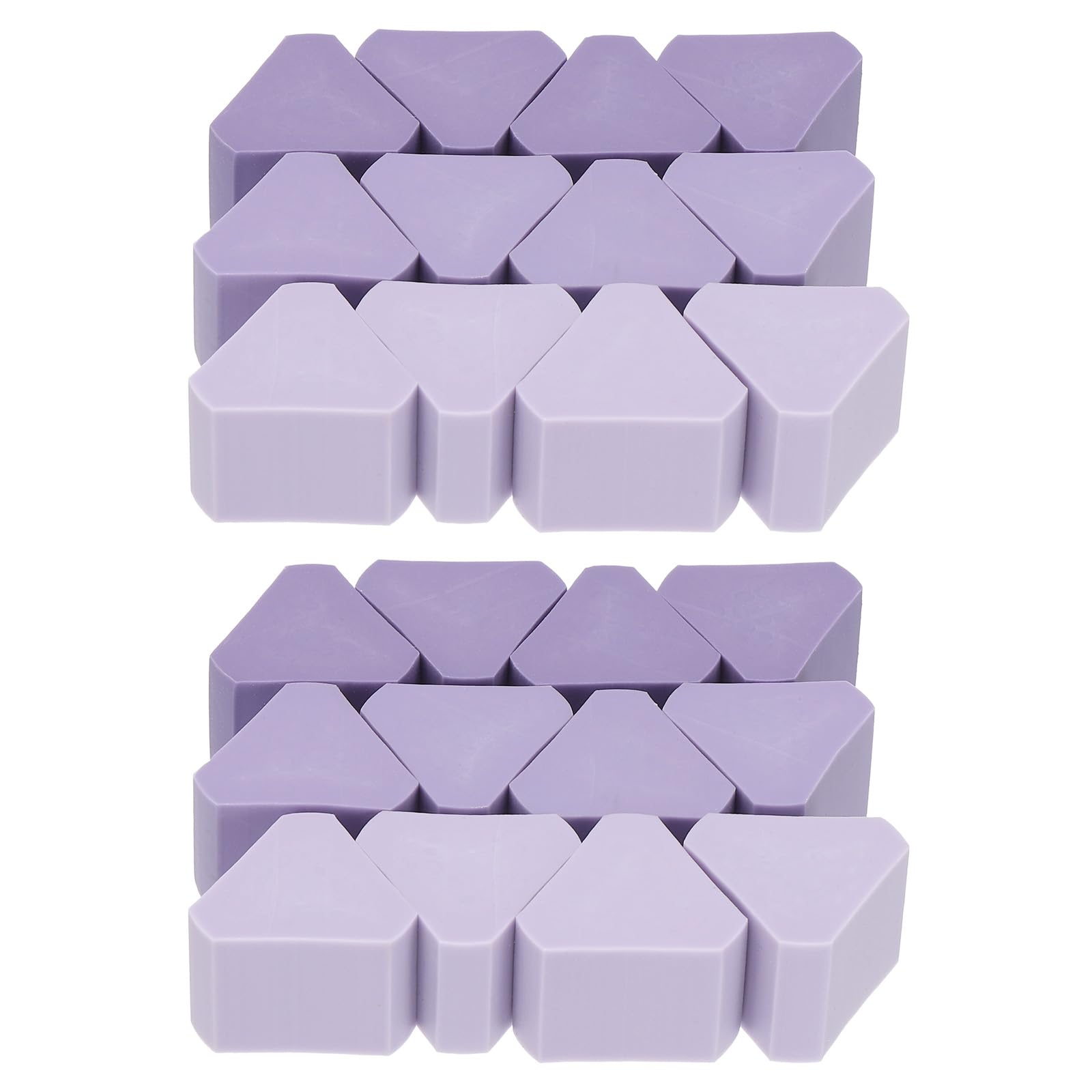 PATIKIL Pencil Erasers, 24 Pcs Rubber Colorful Gradient Triangle Mini Cute Erasers for Office Use Drawing Study Supplies Art, Purple