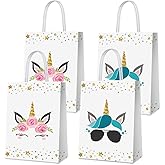 24 PCS Party Favor Bags for Unicorn Party Supplies - Goody Treat Candy Bags for Kids Birthday Decorations