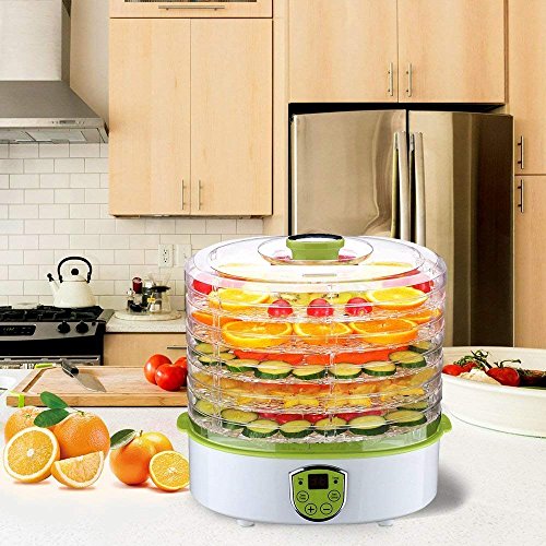 PowCube Food Dehydrator Fruit Dryer Machine Electric 5 Tier Food Preserver with Adjustable Temperature & Digital Timer