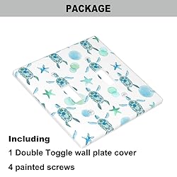 Pznen Blue Green Turtle Double Toggle Switch Covers