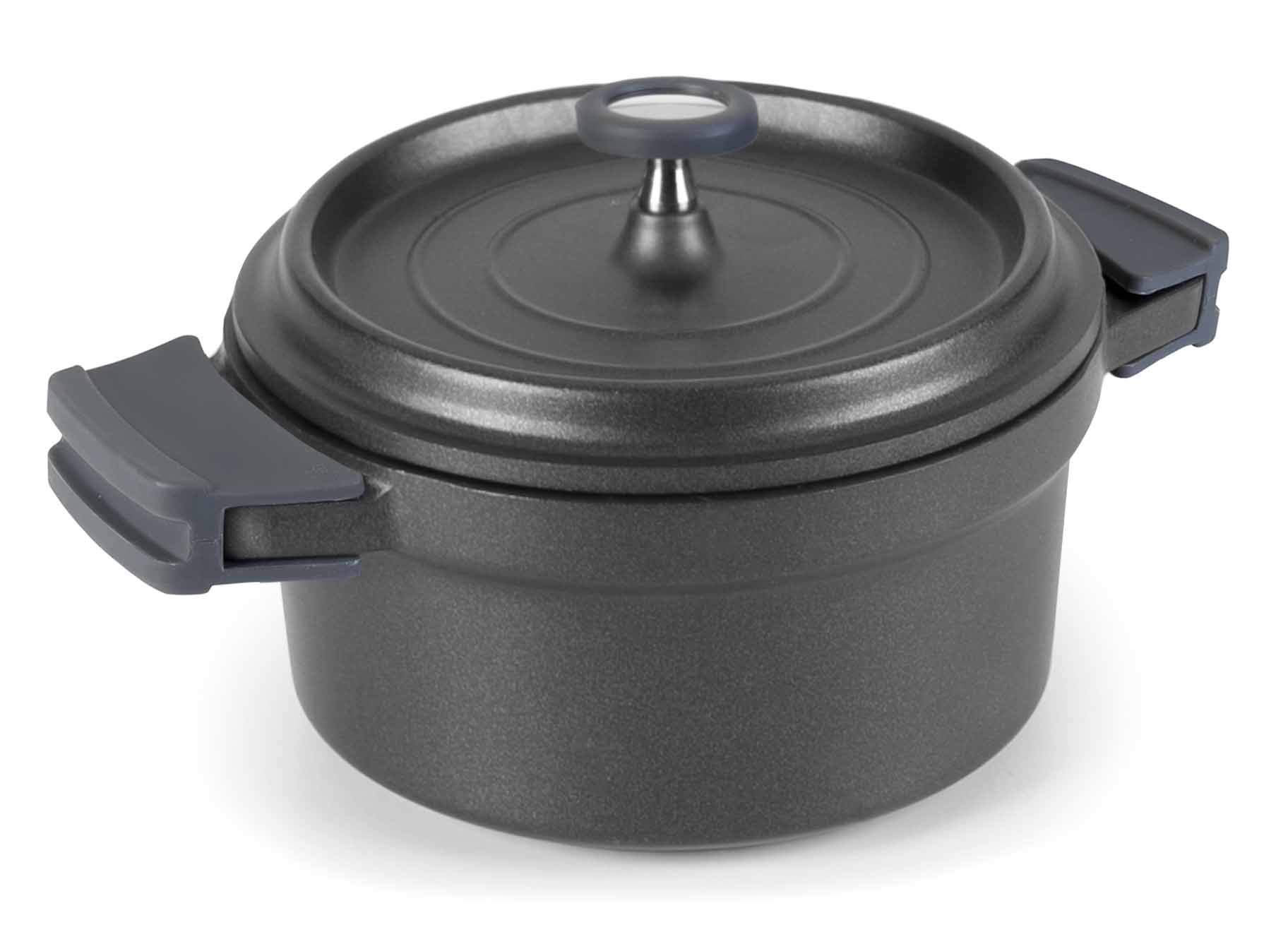 LACOR 16 cm Cast Aluminium Casserole, Black