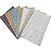David accessories Super Shiny Chunky Glitter Stereoscopic Sequins Faux Leather Sheets Fabric 7 Pcs 7.7