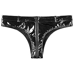 dPois Women's Shiny Latex Liquid Wet Look Zipper