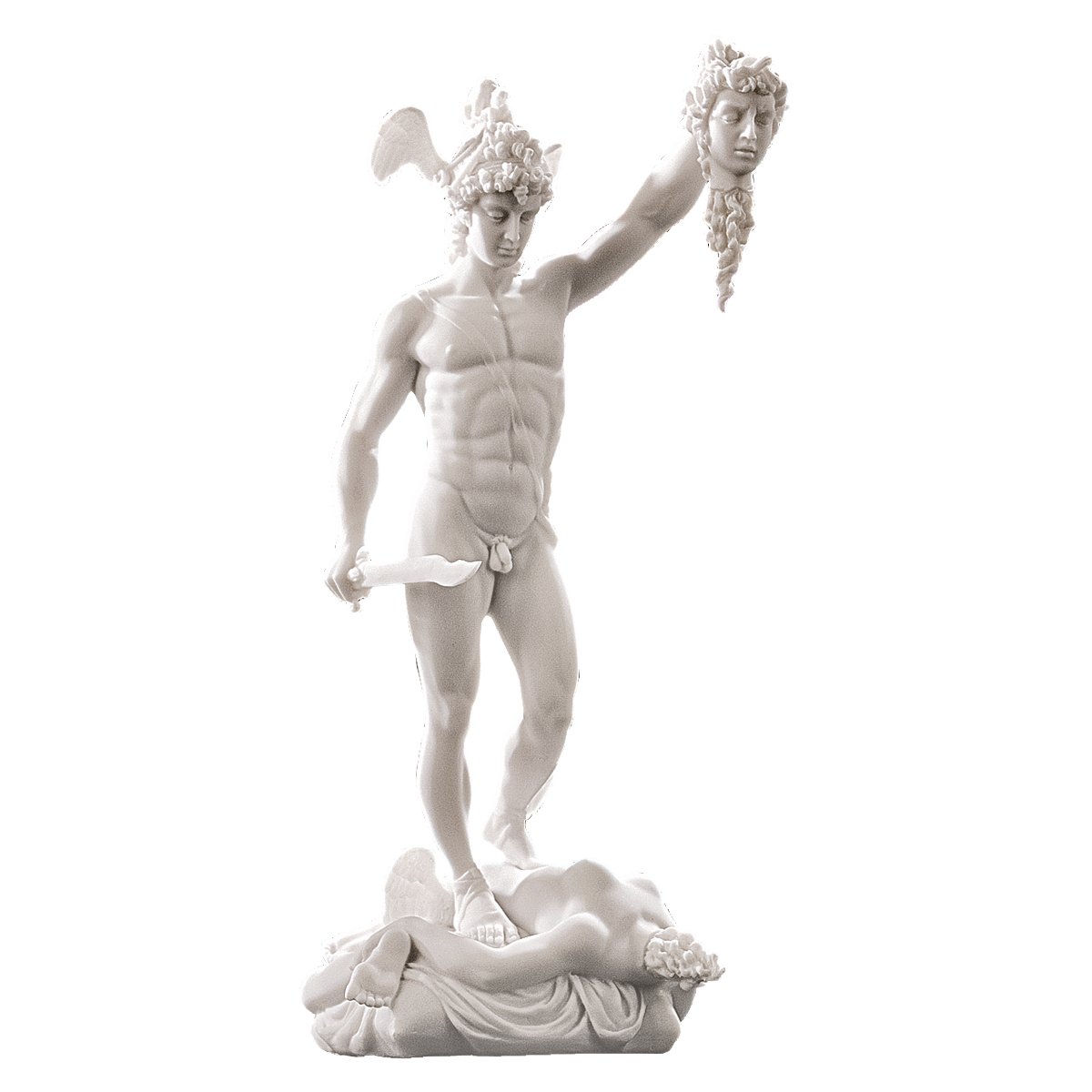 Design Toscano Perseus Beheading Medusa Greek Gods Statue, Marble Polyresin, White, 30.5 cm