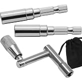 Biaungdo 3 Pcs Drum Key Set with Black Storage Bag | Heavy-Duty Drill Bit Drum Tuning Keys Included, with Percussion Tunner Tool for 1/4 Inch Tension Rods