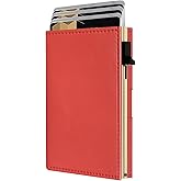 QLD RFID Wallet for Women - Small Slim Trifold Wallet Anti-Theft Pop up Card Holder, Minimalist, Ultra Thin, Front Pocket, Premium Leather, 9-11 Cards Capacity | ID Window | Cash Slot