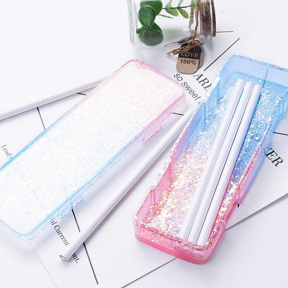 IKEPAHOK Pencil Case Resin Box Mold, Silicone Square Storage Containers for Epoxy Casting, Mini Rectangle Organizer Bin with Lid, Jewelry Dominoes Box Molds for DIY Craft Gift for Kids and Girls