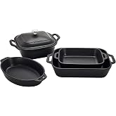 Staub Ceramic Stoneware 5-Pc Mixed Baking Dish Set &ndash; Matte Black
