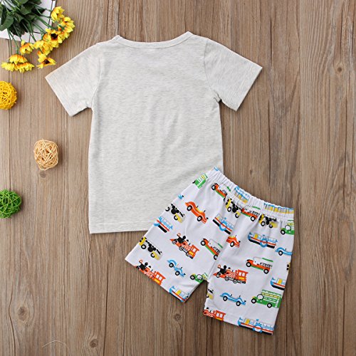 Baby Boys' 2-Piece Outfit Set Tee and Shorts (Grey 2, 4T) - Thumbnail 2