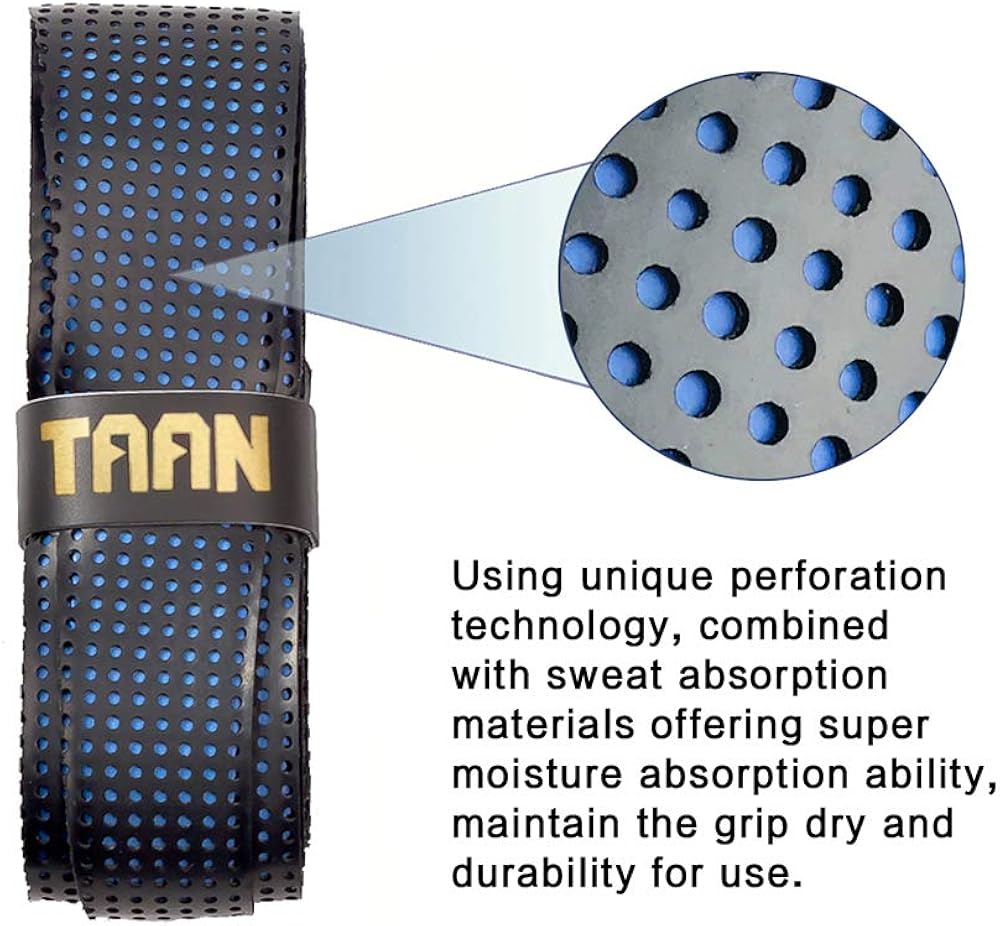 FJZLIFE Tennis Racket Grip in The TAAN Series-Classic -Perforated Super Absorbent-Ultra Cushion Replacement Tennis Overgrip for Badminton, Squash, Baseball, Table Tennis, Bike and More : Sports & Outdoors