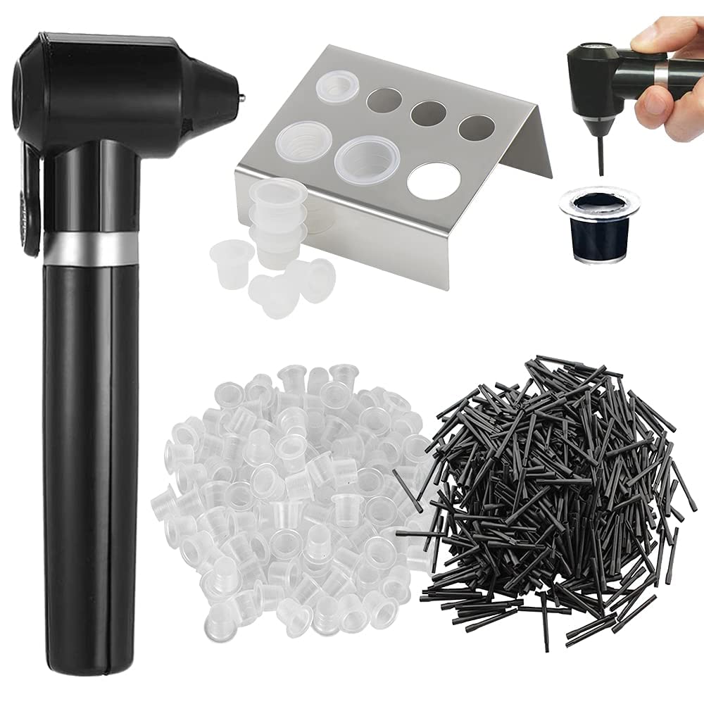Tattoo Ink Mixer Machine Kit - Emalla Tattoo Pigment Mixer Machine with 100 Pieces Mixing Sticks 100 Pieces Tattoo Cups and Stainless Steel Tattoo Ink Cup Holder Stand for Tattoo Supplies — image 1
