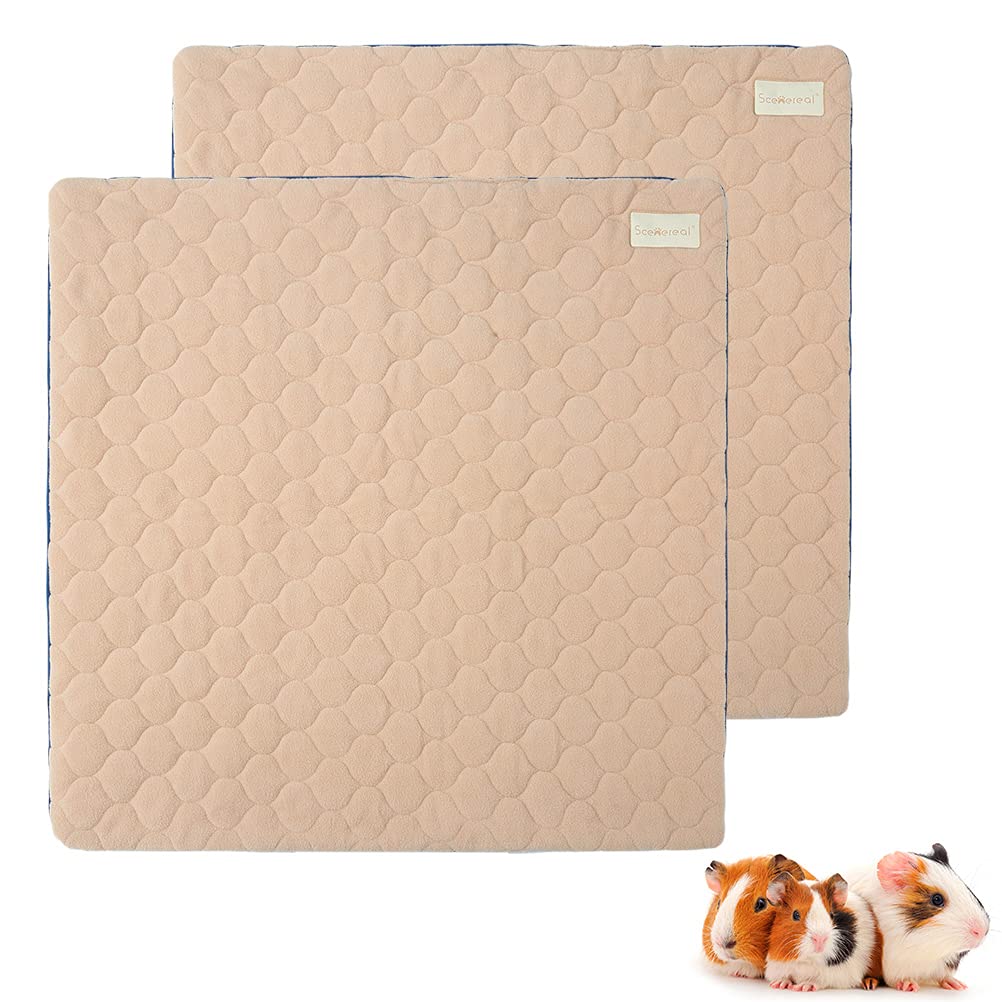 Scenereal Guinea Pig Cage Liner, Fleece Liner 2 Pack - Strong Water Absorption Reusable Washable Pee Pads, Soft and Comfortable Mat for Small Animals Chinchillas Rabbits Hamster Bunny — image 1