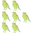 NUOBESTY 7Pcs Singing and Chirping Bird Sound Activated and Battery Operated Parakeet Parrot Cage Toy Electric Voice Control Bird Figurine Toy