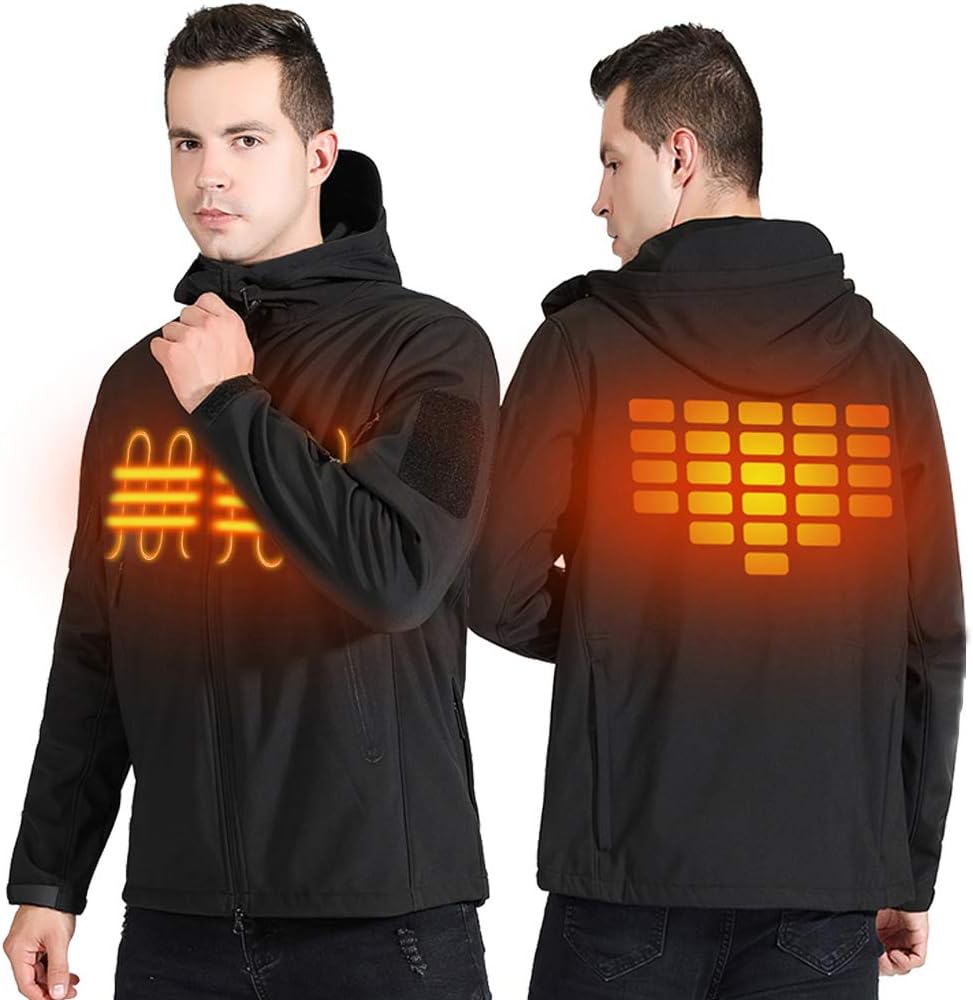 UTUZHE Heated Jackets for Men Waterproof WarmTactical Jacket Heated Hoodie Overalls