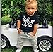 1Set Kids Baby Boy T-shirt Long Pants (9M, Black)