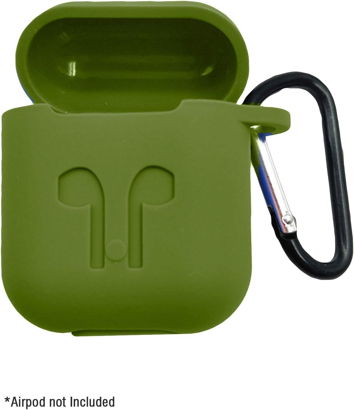 MOBiZAFS Silicone Shock Proof Protection Sleeve Carrying Bag Case Cover with Key Chain Compatible with Wireless Headset (Dark Green)