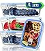 [4 Pack]Glass Meal Prep Containers with Lid Airtight Food Storage Containers-Microwave,Oven and Freezer Safe Bento Boxes-Portion Control Glass Lunch Continers Food Container