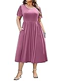 IN'VOLAND Plus Size Summer Casual Boho Dress Floral