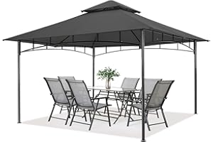 MASTERCANOPY Outdoor Garden Gazebo for Patios with Stable Steel Frame (10x12, Dark Gray)