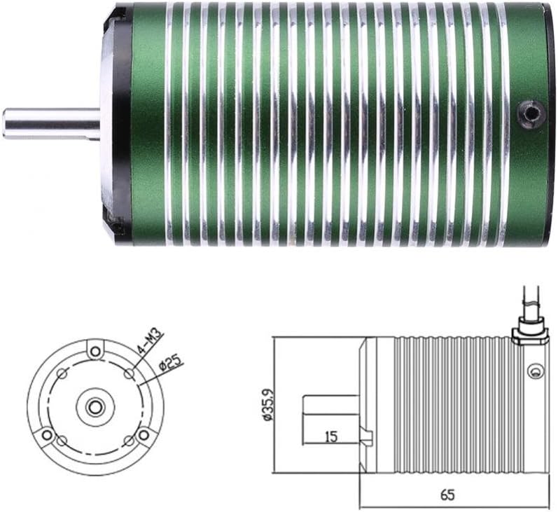 RC Brushless Boat Motor, 3665 3600KV 4500KV 4 Poles Motor for 1/8 1/10 1/12 Remote Control Car Marine Ship(4500KV) - Image 4