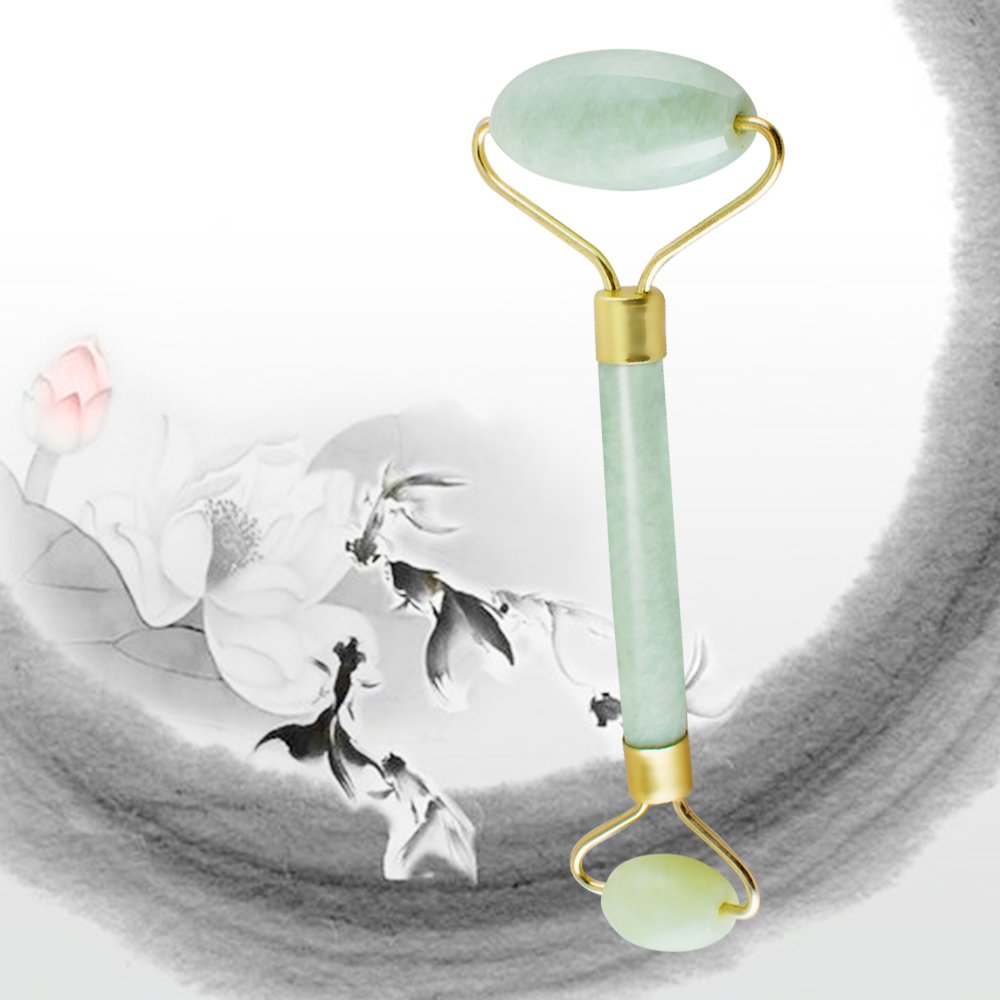 Denshine Jade Roller Massager Anti Aging 100% Natural Jade Roller for Face Skin Neck Eye Body Jade Stone Facial Roller