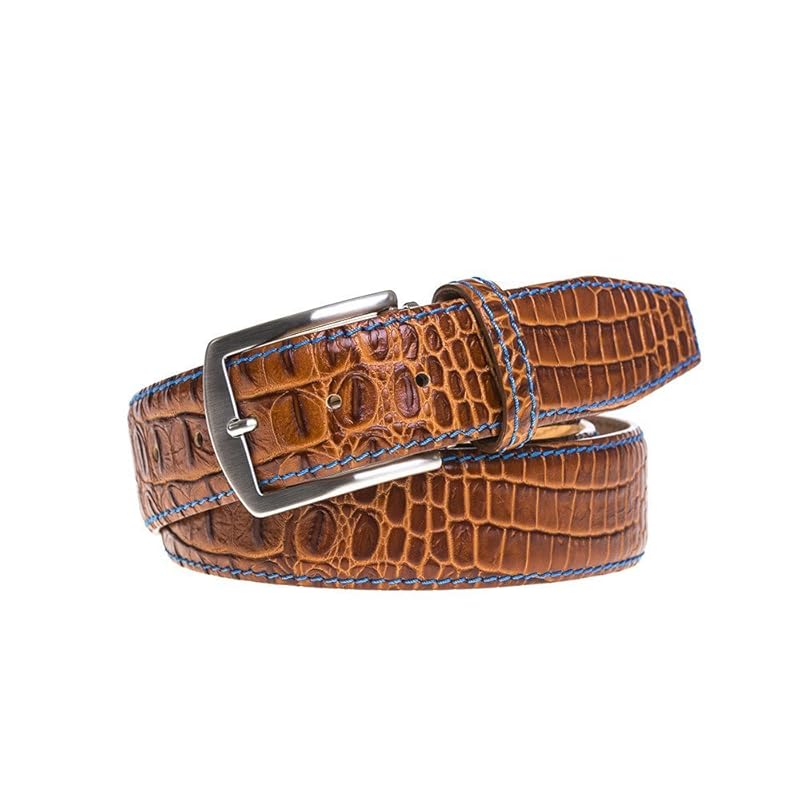 Download Amazon.com: Cognac Italian Mock Croc Leather Belt: Handmade
