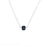 Gempires Raw Blue Sapphire Pendant Necklace