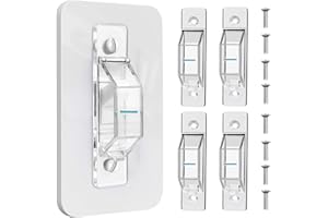 GEBENA 4 Pack Light Switch Cover Guard,Light Switch Lock With Glow In The Dark Effect, Child Proof Wall Switch Cover Keeps Lights or Switches from Being Accidentally Turned ON or OFF （Clear)