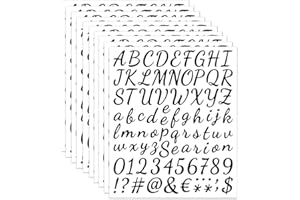 Zayookey Lot de 10 feuilles d'autocollants en vinyle avec lettres de l'alphabet et chiffres pour boîte aux lettres, scrapbook
