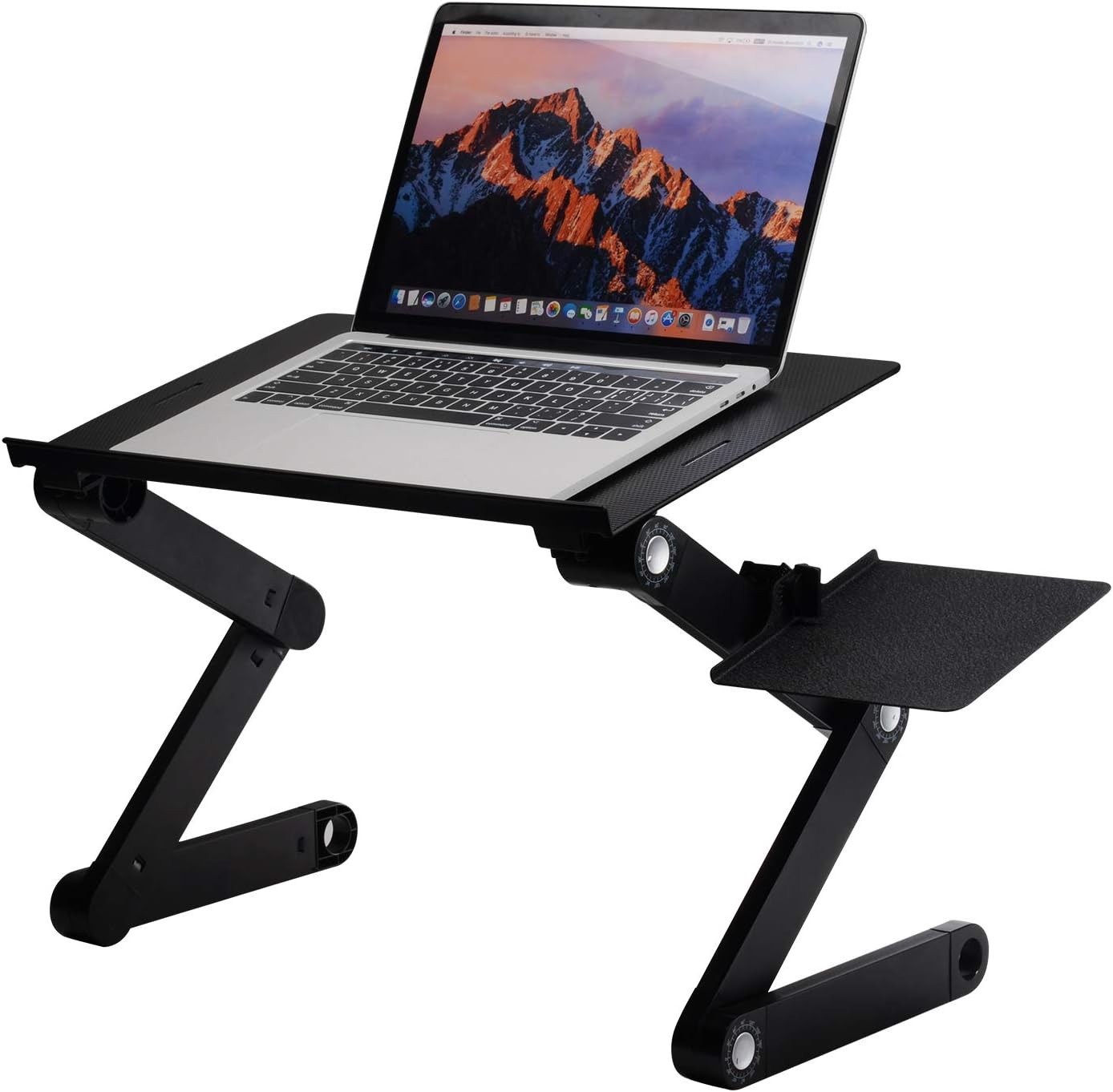 UYGHHK Portable Laptop Desk Laptop Stand,Adjustable Tabletop with 2 CPU Cooling Fans and Mouse Pad Aluminum Ergonomics Design Cozy Desk TV Bed Lap Tray Stand Up/Sitting