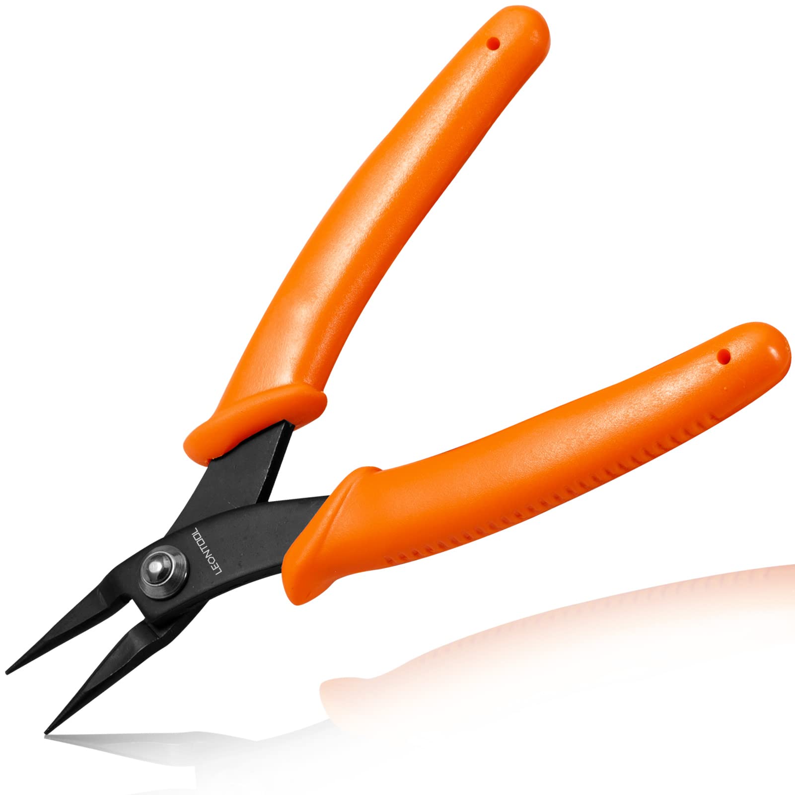 LEONTOOL Mini Round Nose Pliers With Smooth Jaws - 5-Inch Specialty Pointed Nose Tweezer Pliers - 1mm Diameter Tip Skinny Needle Precision Tool for Jewellery Making