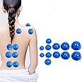 Healthcom 12 Pcs Silicone Massage Cupping Set Vacuum Cupping Acupuncture Cupping Therapy Set Professional Body Massage Cup Set Vacuum Massage Cupping for Pain Relief Muscle Relaxation,Pack of 12