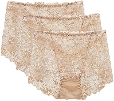 DULEE Lady's Sexy Lace High Waist Slimming Control Bikini Briefs Knickers Underwear Panties