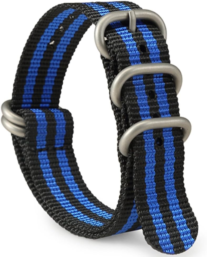 SIMCOLOR 1.5mm Zulu Watch Bands,Military Nylon Replacement Watch Strap 18mm 20mm 22mm or 24mm