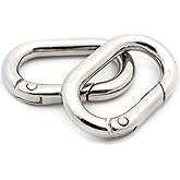 Carabiner Metal Spring Key Ring, Spring Keyring Buckle, Oval Ring for Bags,Purses