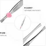 Lurrose 24pcs Flat Tip Tweezers Silver Stainless Steel Eyebrow Tweezer Hair view 9