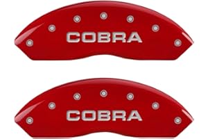 MGP Caliper Covers 10017SCOBRD Red Brake Covers Engraved with Silver COBRA (Set of 4)