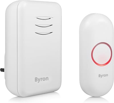Byron Wireless Doorbell Set Plug-In Chime 150m 16 Melodies DBY-22312UK