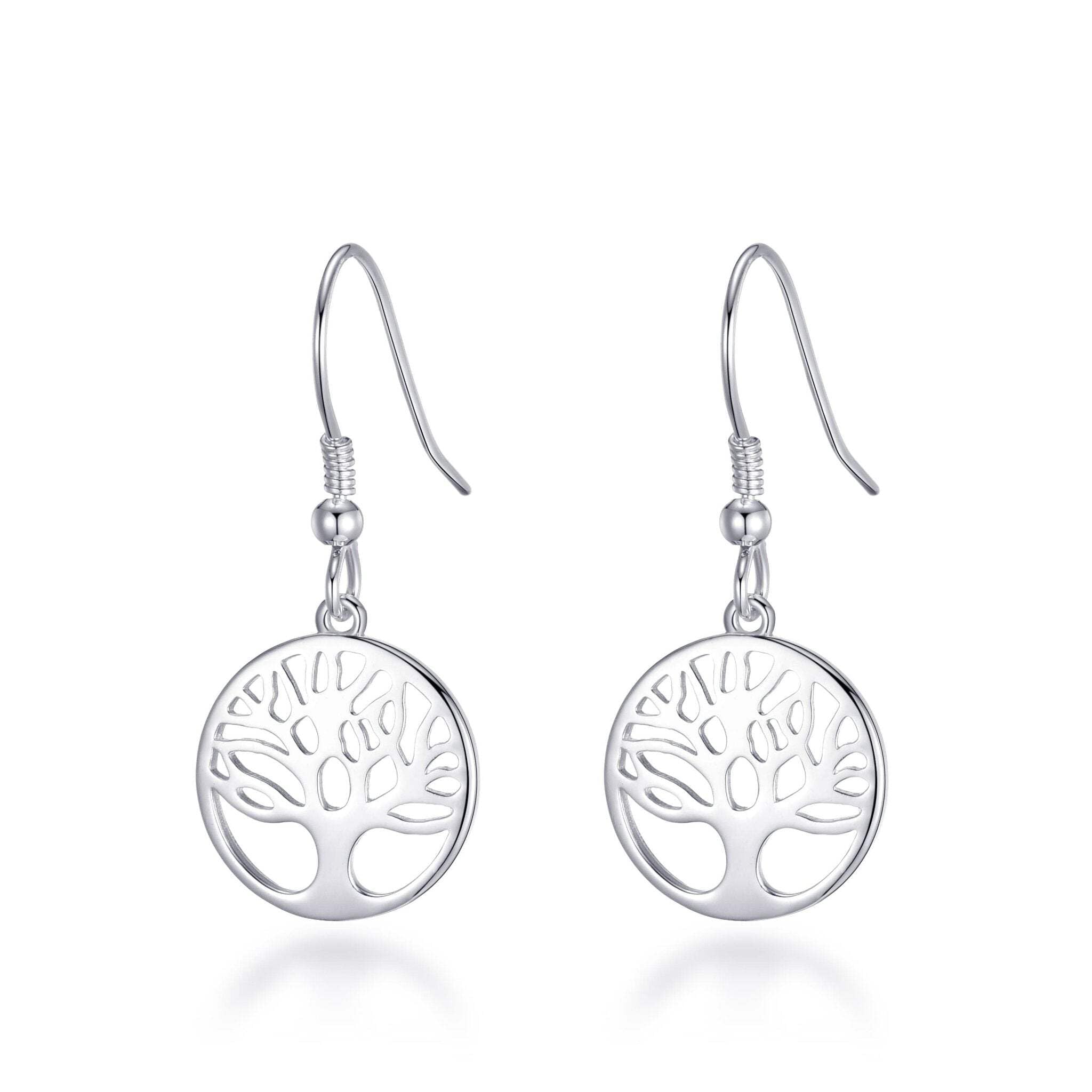Philip Jones Sterling Silver Tree of Life Drop Earrings