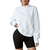 DittyandVibe Women's Cropped Loose Sweatshirt Mock Neck Casual Pullover Top