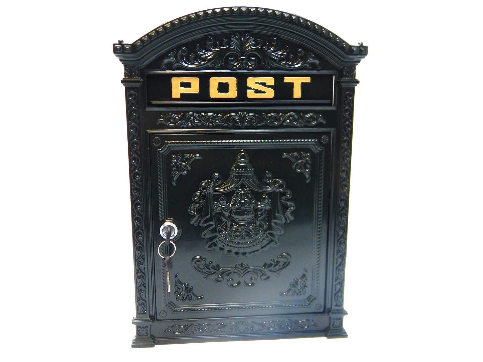 Cast Metal Post Box/Mail Box Wall Mounted Traditional Style - Vintage Green