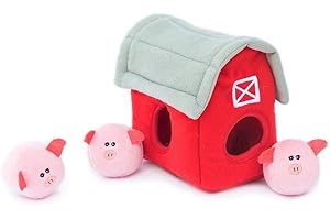 ZippyPaws Burrow, Bubble Babiez Pig Barn - Interactive Dog Toys for Boredom - Hide and Seek Dog Toys, Colorful Squeaky Dog Toys for Small & Medium Dogs, Plush Dog Puzzles