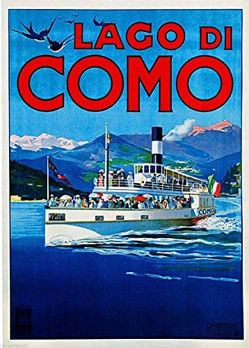 MAGNET 1920 Lago di Como Italy Italian Ocean Liner Europe Travel Advertisement Magnet