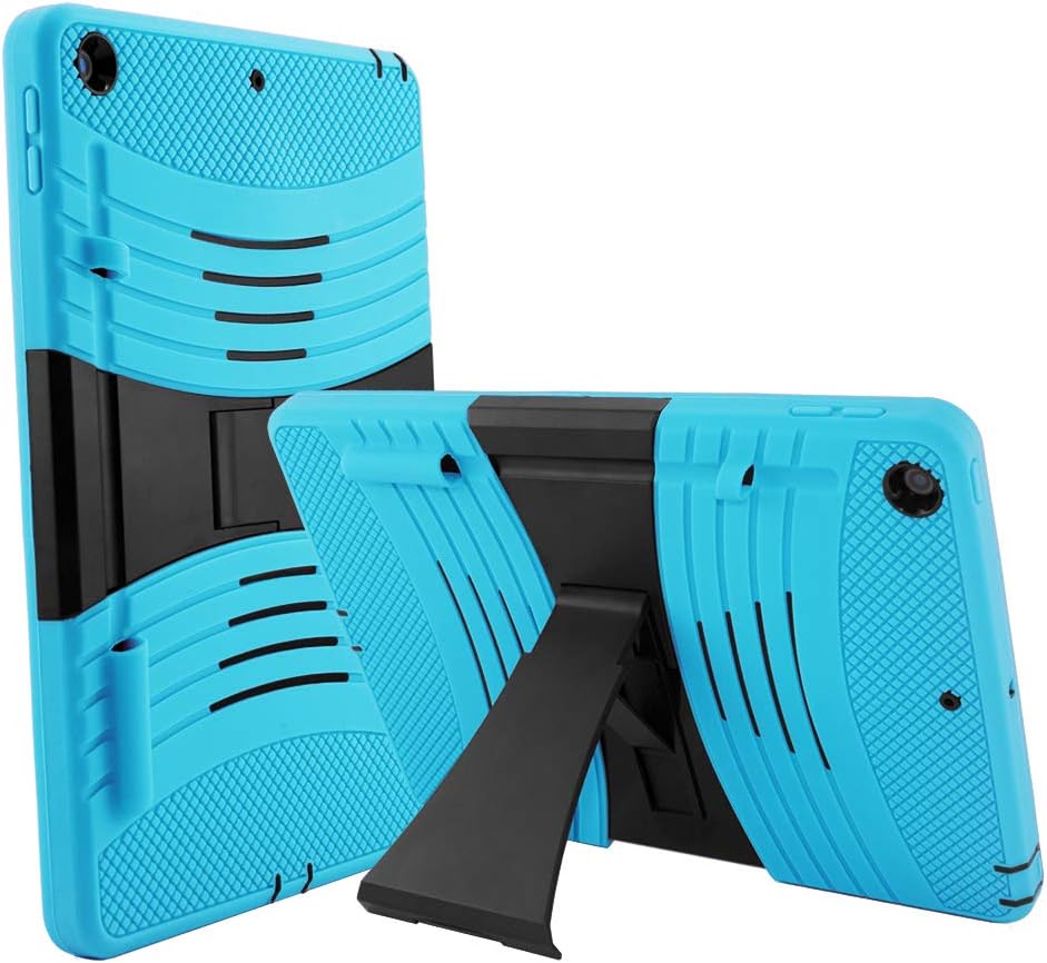 iPad 10.2 Case 7th Gen 2019, KIQ Shockproof Drop-Protection Hybrid Impact Rugged Heavy Duty Case Cover Kickstand for Apple iPad 10.2-inch (7th Generation) Fit Model A2197 A2200 A2198 (Light Blue)