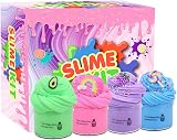 ROOKAIR 4 Pack Butter Slime Kit with Charms - Soft Non-Sticky DIY Party Gift view 5