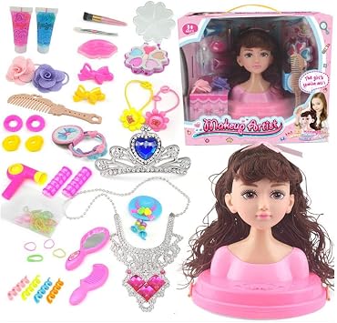 Hearthrousy Tête à Coiffer Poupées de Maquillage pour Filles 