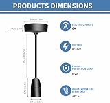 Caldarax Black B22 Pendant Light Fitting 6 inch Ceiling Rose 150mm view 2